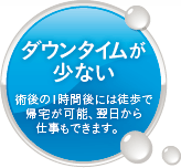 ダウンタイムが少ない