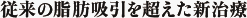 従来の脂肪吸引を超えた新治療
